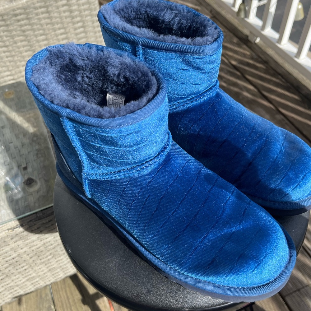 UGG Women's Blue Shearling Boots
